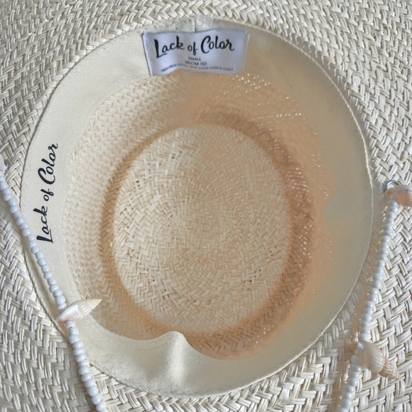 New Lack Of Color Seashells Straw Boater Hat Size Small - Picture 14 of 15